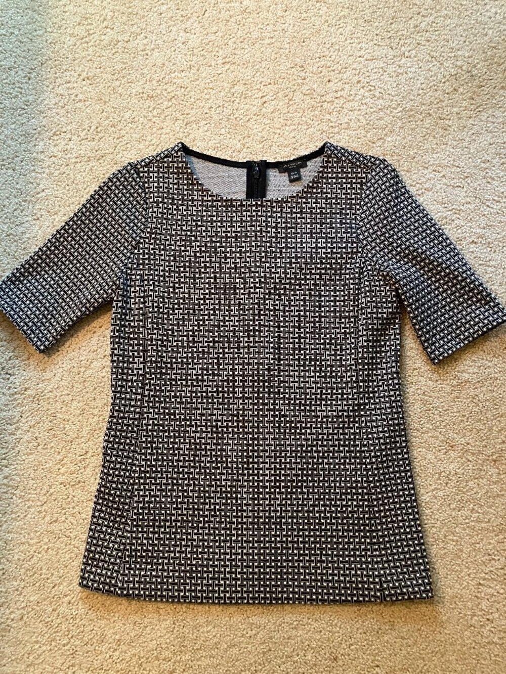 Ann Taylor Top, Size XXS Petite, Black/White